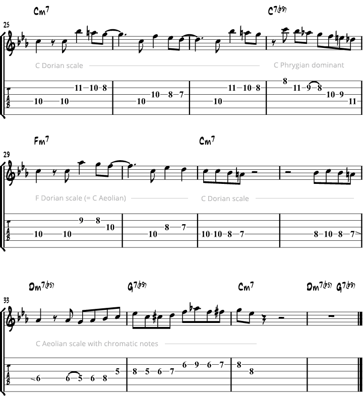 Minor blues scale study page 3