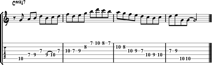 Ionian mode guitar lick