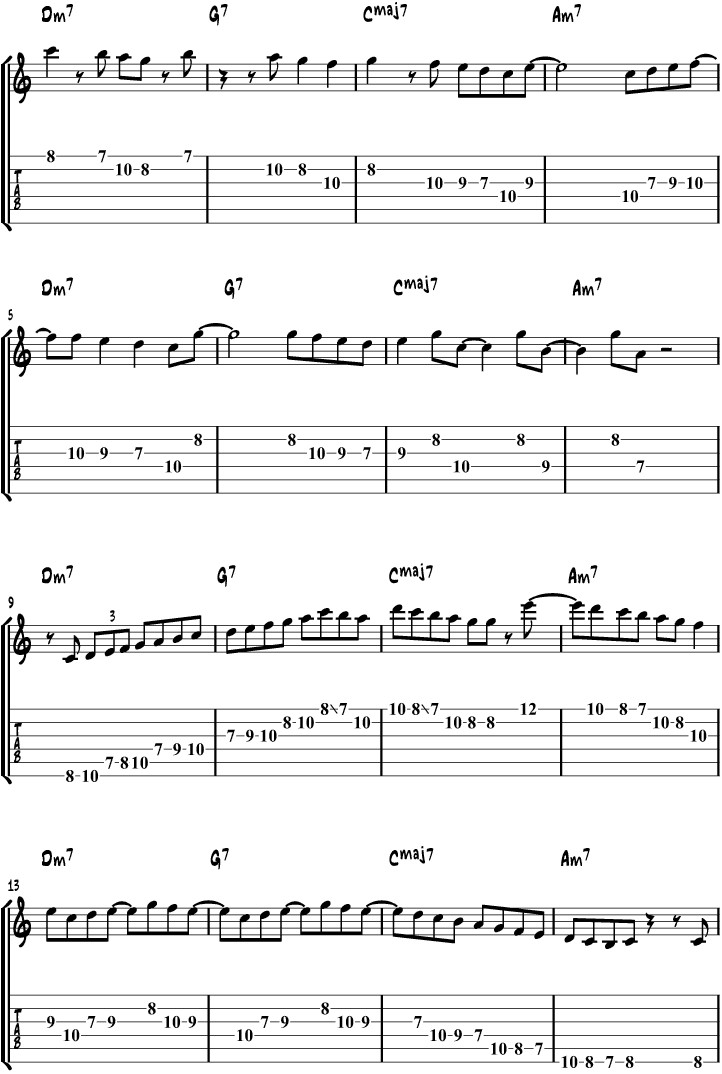 Guitar modes over a chord progression page 1