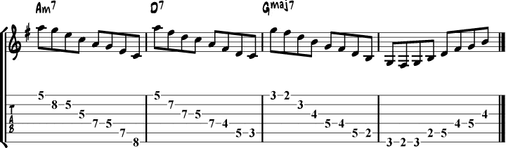 ii V I Arpeggios descending