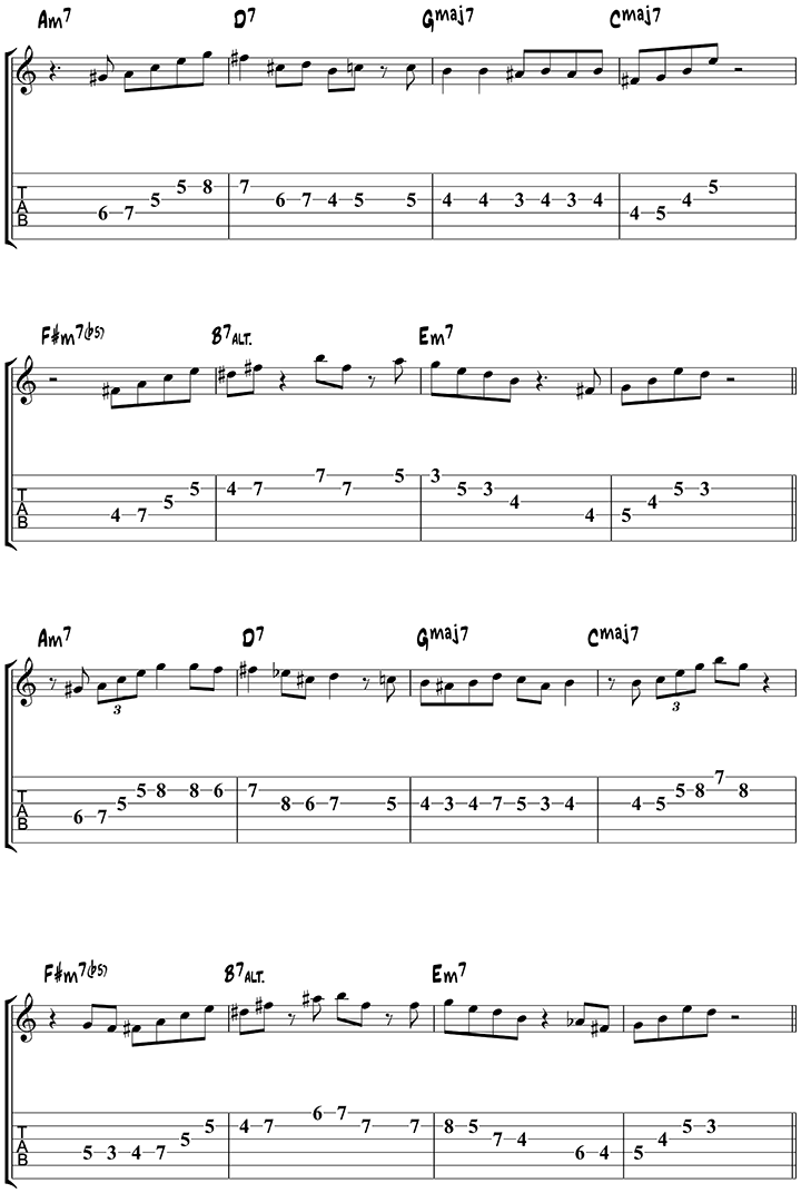 Autumn Leaves arpeggio study page 1