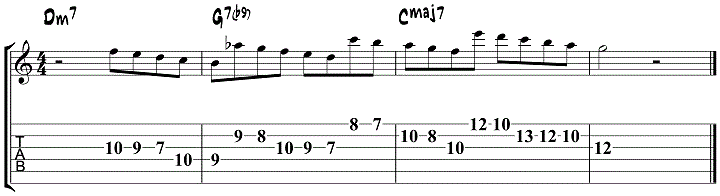 Octave displacement guitar lick