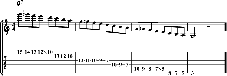 G bebop scale fingering