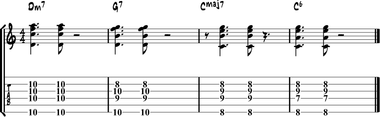 Jazz guitar chord progression 1