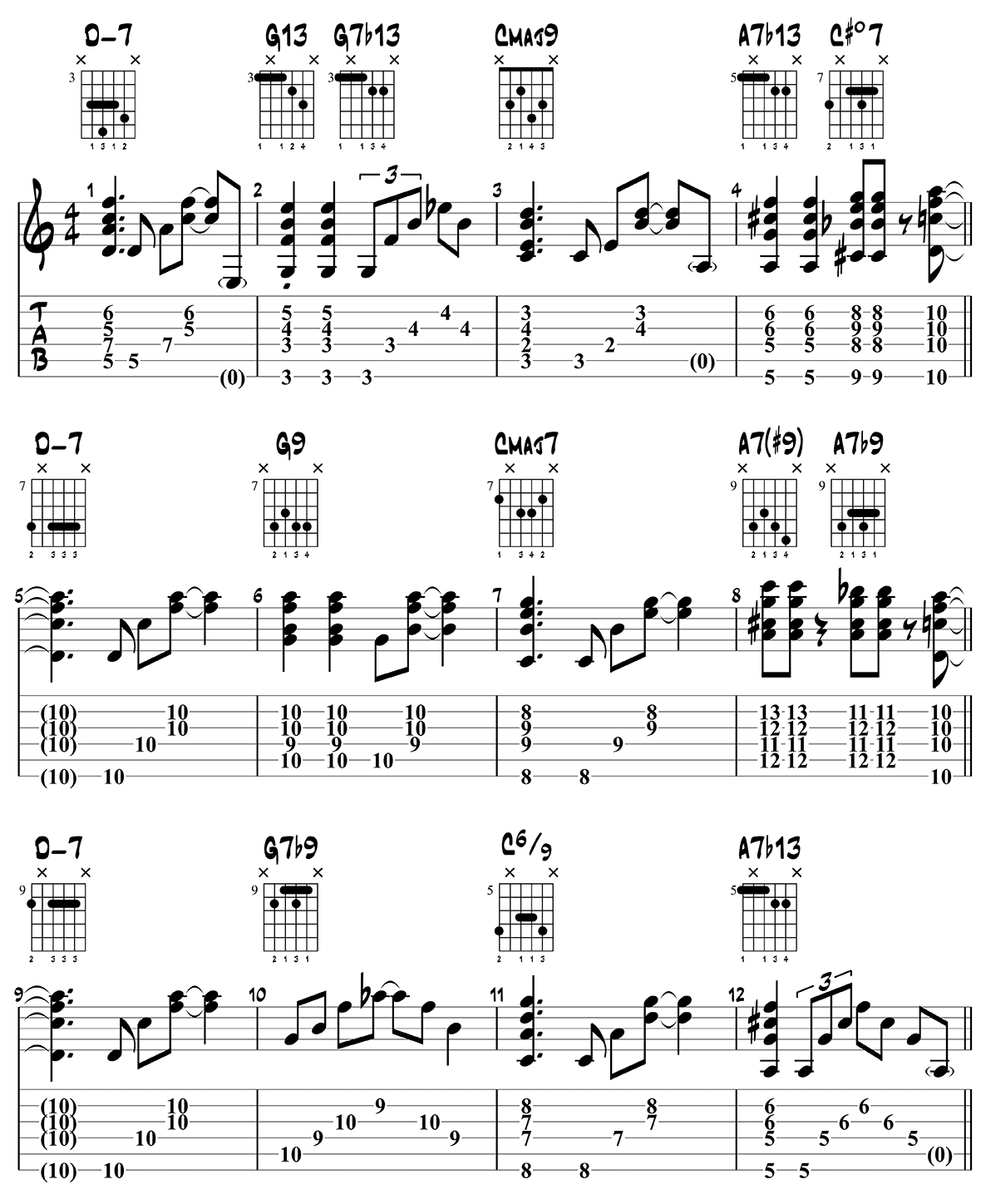 Jazz Chord Progression 1 - Variation 1 page 1