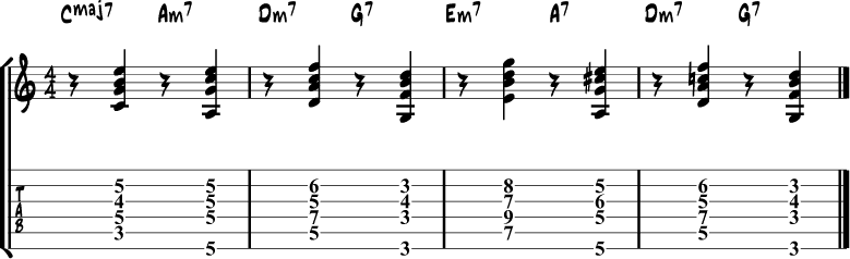 Jazz guitar chord progression 2