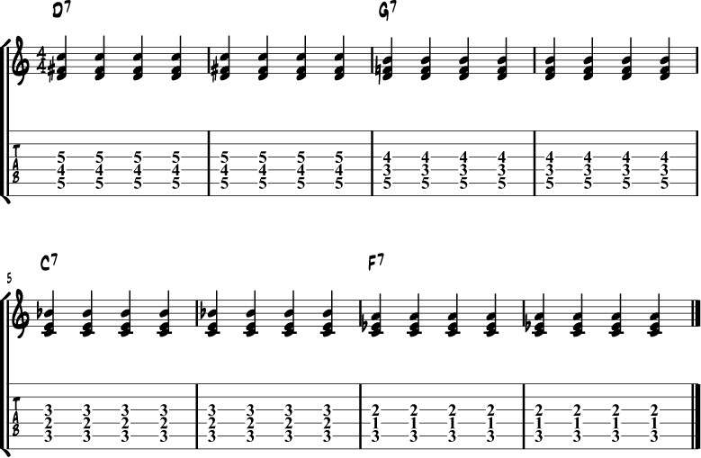 Jazz guitar chord progression 8