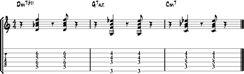 Jazz guitar chord progression 9