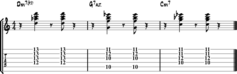 Jazz guitar chord progression 9a