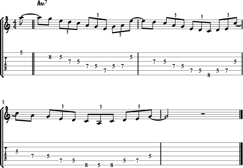 Minor pentatonic lick 1 guitar tabs