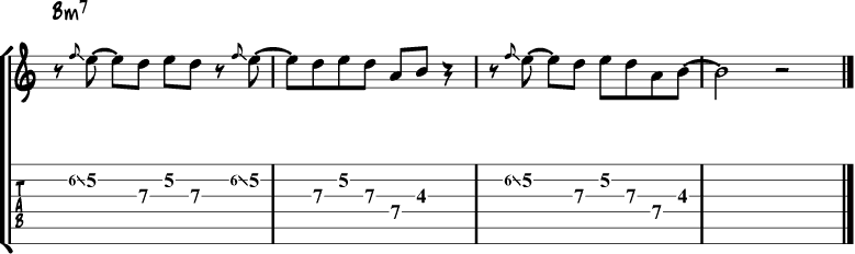 B blues scale lick