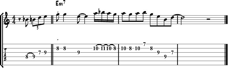 E blues scale lick