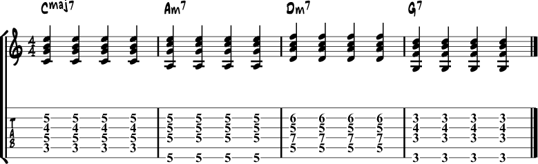 Jazz Guitar Comping Rhythms Example 1