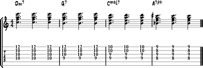 Jazz Guitar Comping Rhythms Example 10