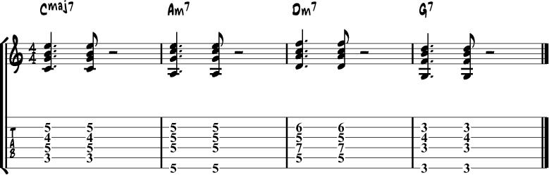 Jazz Guitar Comping Rhythms Example 2