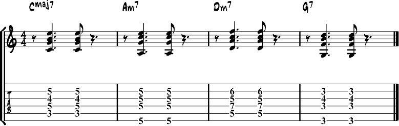 Jazz Guitar Comping Rhythms Example 3