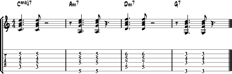 Jazz Guitar Comping Rhythms Example 4