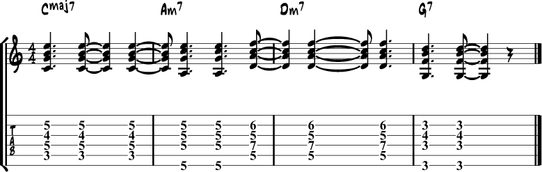 Jazz Guitar Comping Rhythms Example 5