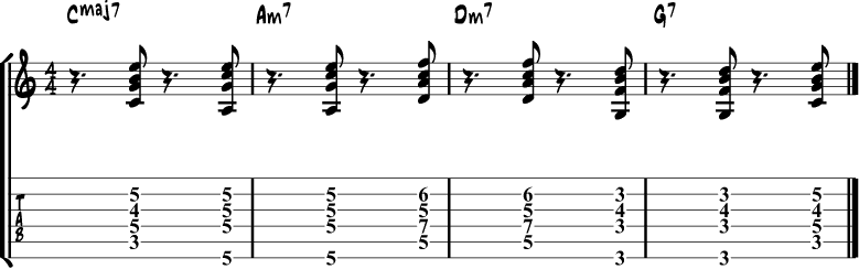 Jazz Guitar Comping Rhythms Example 6