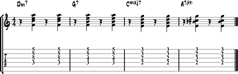 Jazz Guitar Comping Rhythms Example 7