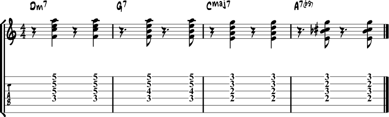 Jazz Guitar Comping Rhythms Example 8