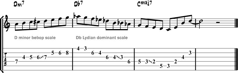 Lydian dominant scale lick 1