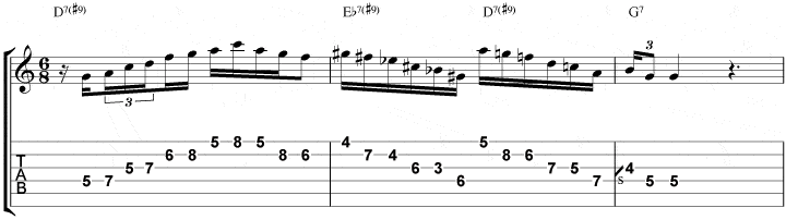 All Blues lick d3