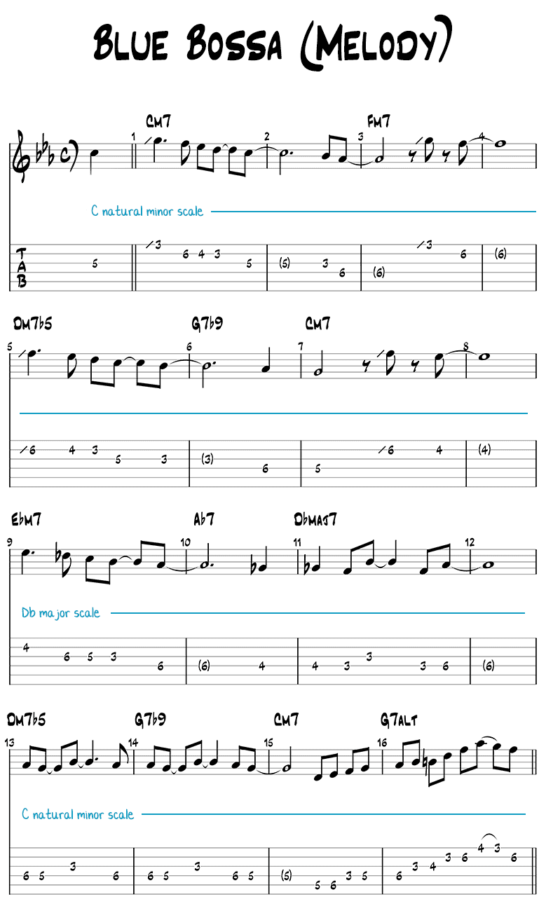 Blue Bossa Melody (Lead Sheet)