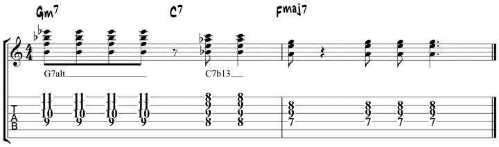 Kenny Burrell chord lick