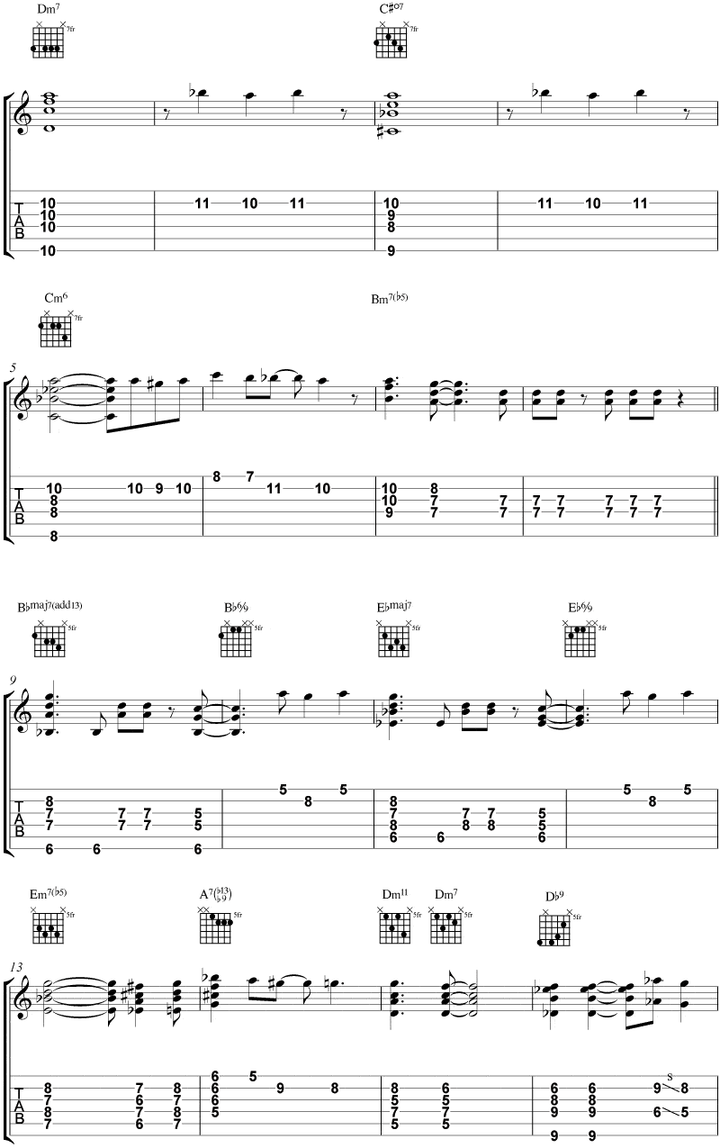How Insensitive chord melody page 1