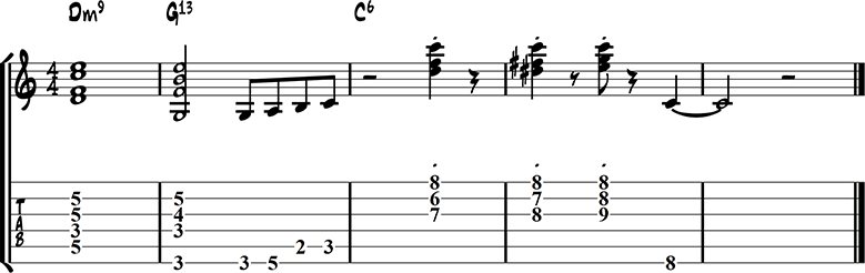 Jazz guitar ending 12b