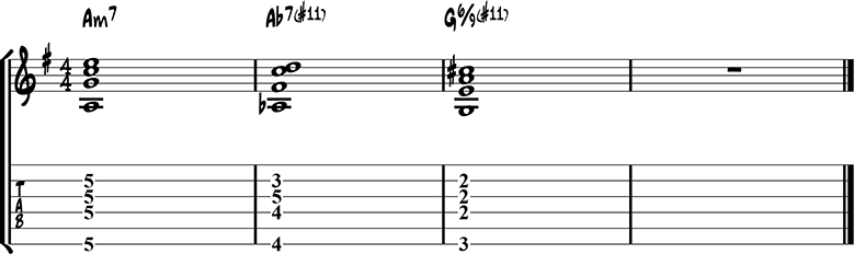 Jazz guitar ending 5b