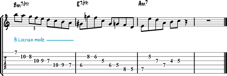 Half-diminished chords example 1