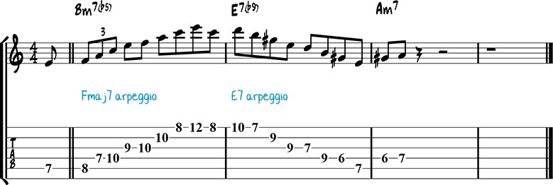 Half-diminished chords example 10