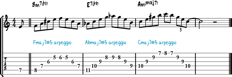 Half-diminished chords example 12