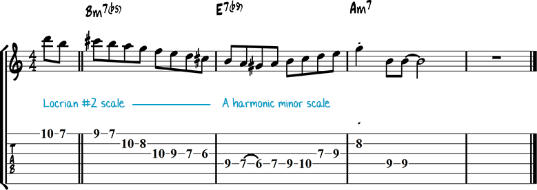 Half-diminished chords example 2