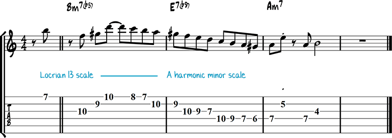 Half-diminished chords example 3