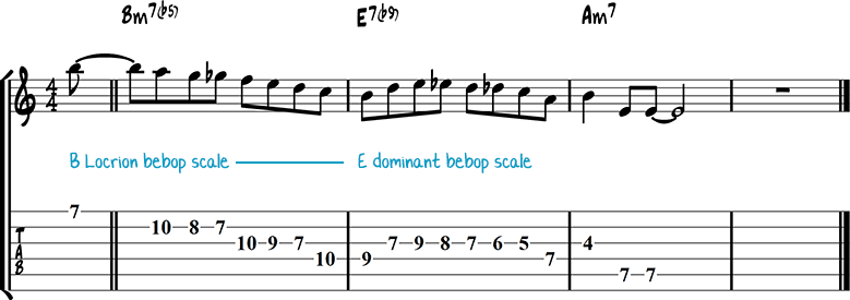 Half-diminished chords example 6