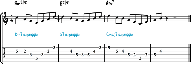 Half-diminished chords example 8