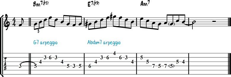 Half-diminished chords example 9