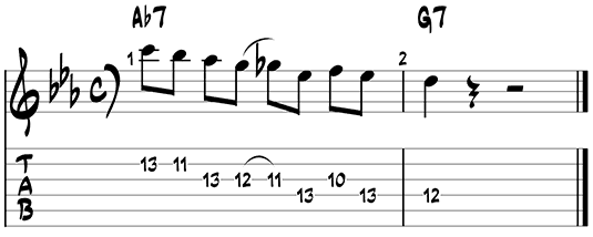 Dominant jazz guitar pattern 3