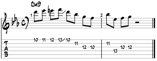 Minor jazz guitar pattern