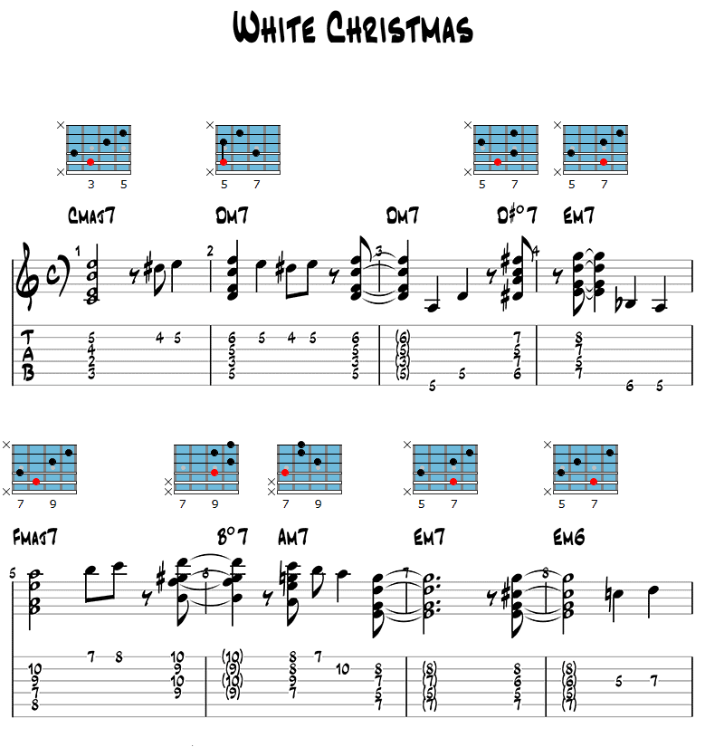 White Christmas Jazz Guitar Version Page 1