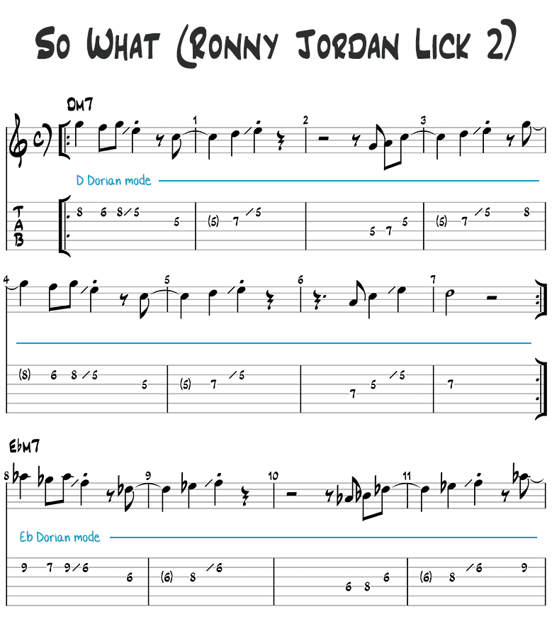 Ronny Jordan So What lick 2 page 1
