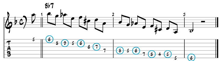 Billie's Bounce jazz guitar pattern 2