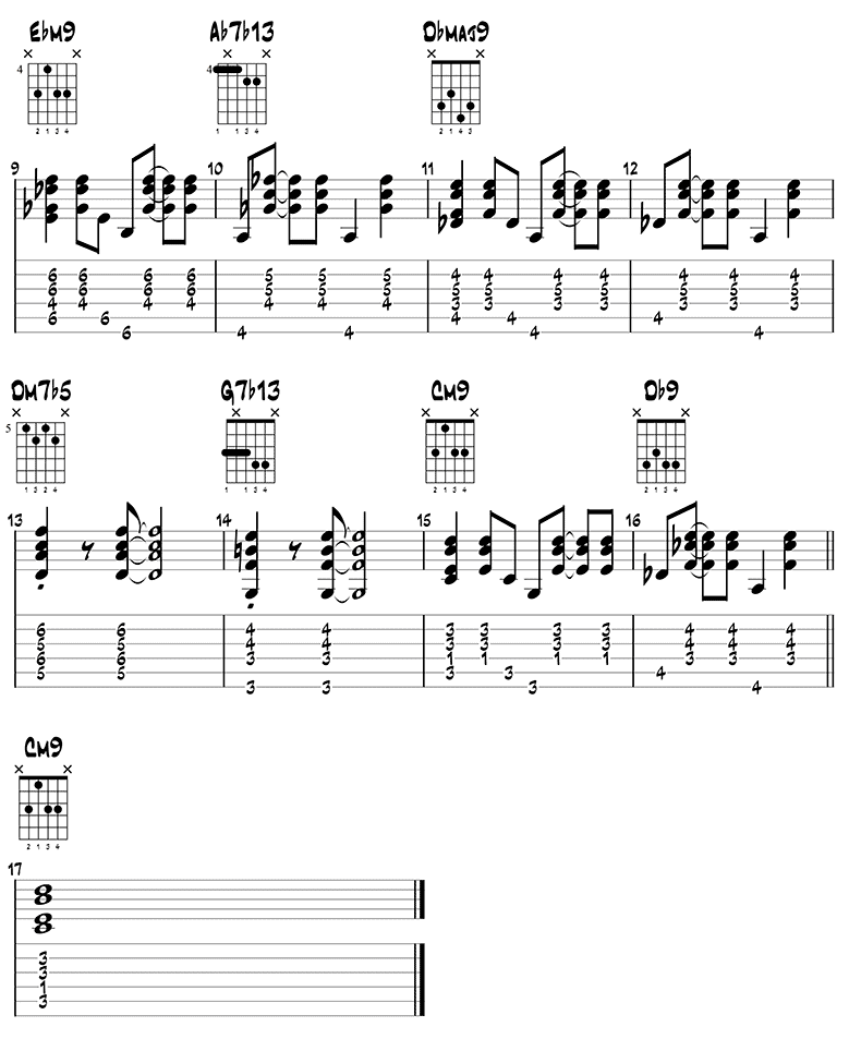 Blue Bossa chords page 2
