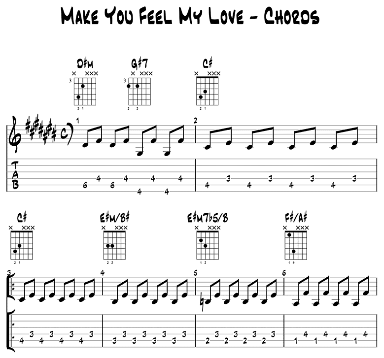 Make You Feel My Love - Guitar Chords/Lyrics