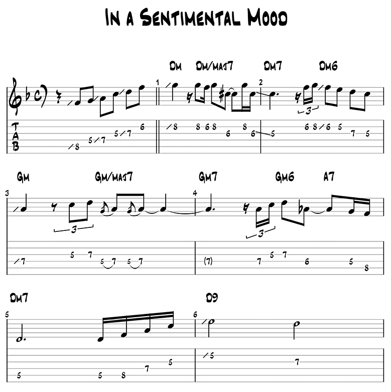 In a sentimental mood guitar tabs 1