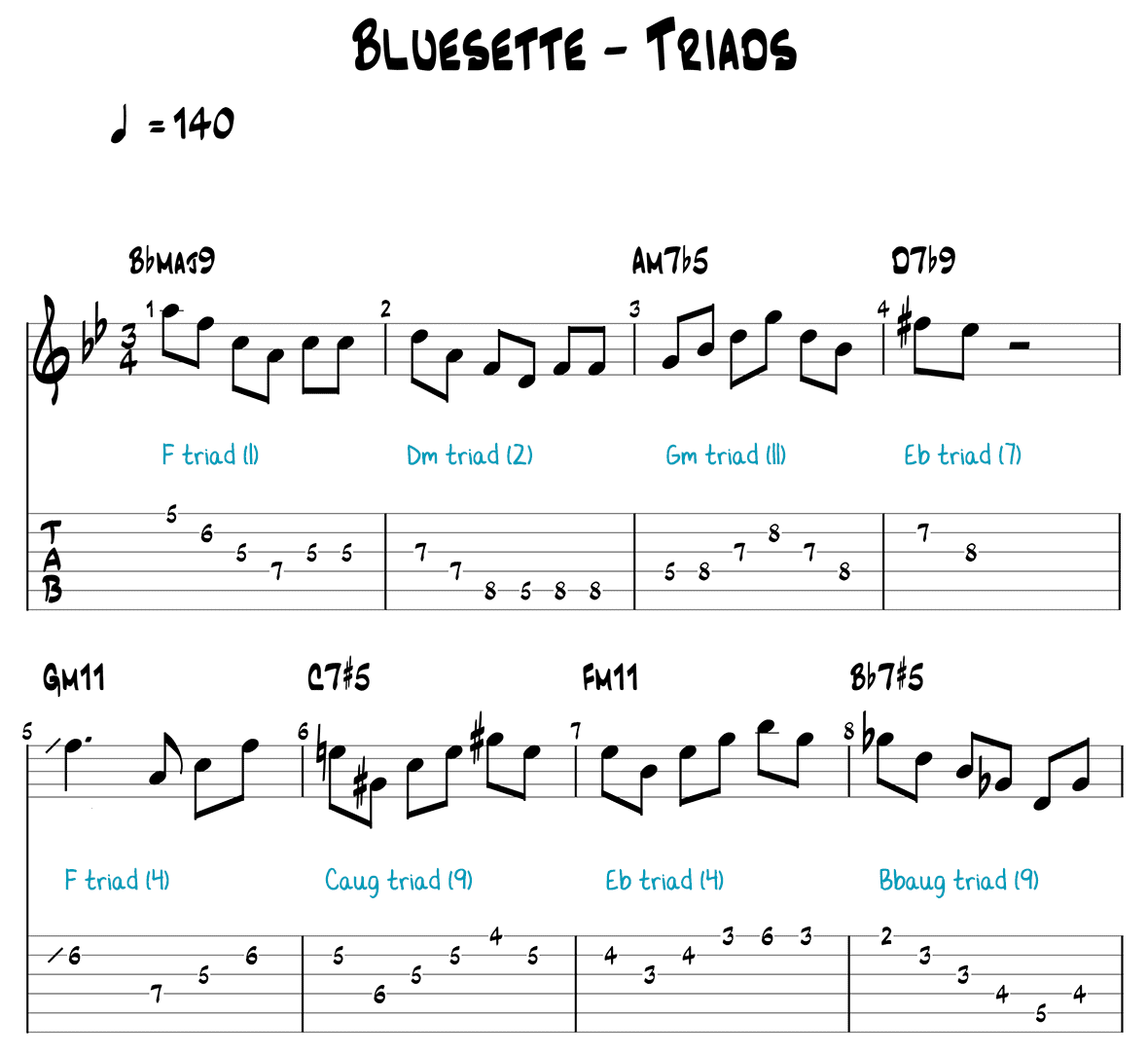 Triads over Bluesette page 1