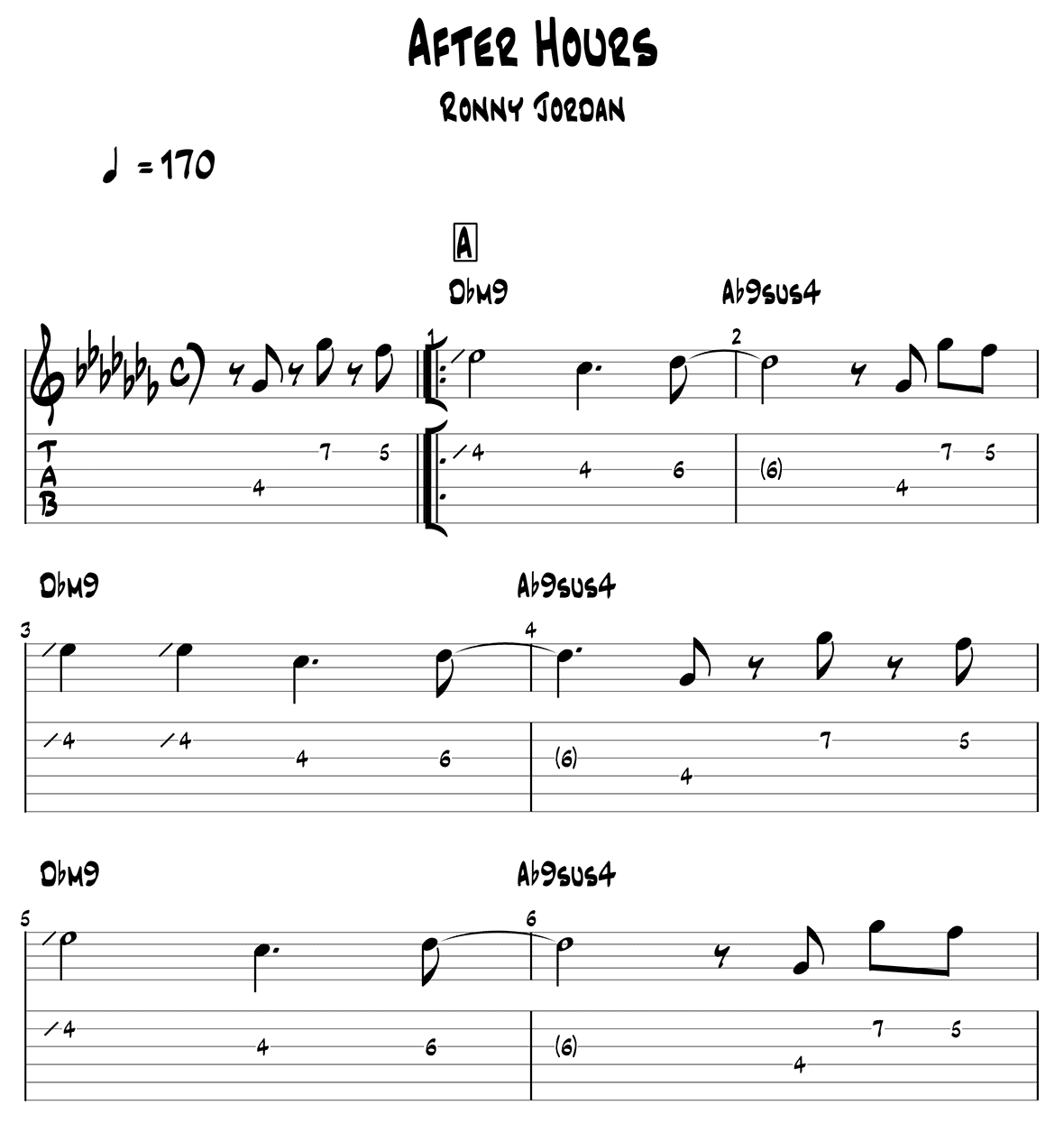 After Hours (Ronny Jordan) - Page 1